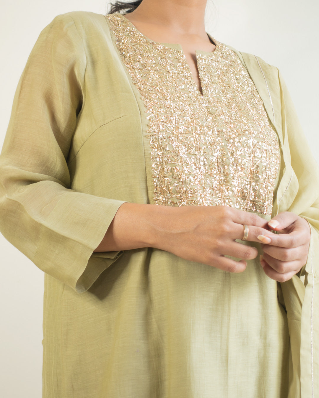 Juanita- Sage Green Dabka set