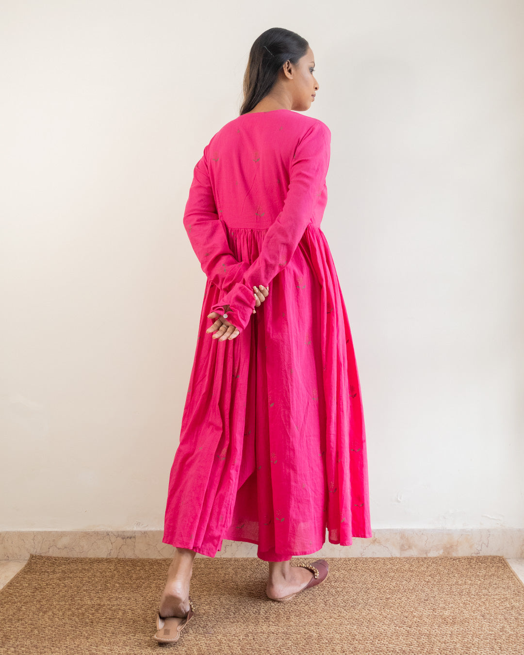 Juanita- Hot Pink Blooming Daisy Anarkali