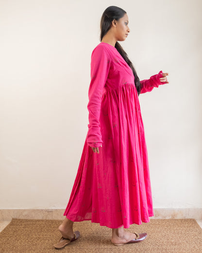 Juanita- Hot Pink Blooming Daisy Anarkali