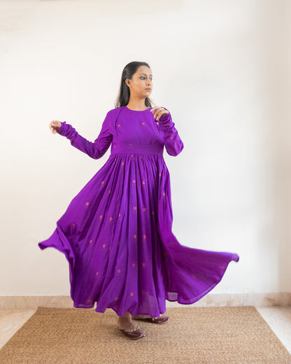 Juanita- Violet Blooming Daisy Anarkali