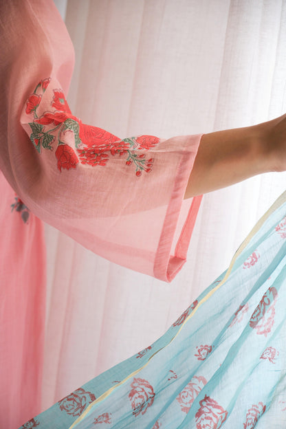 Juanita - Rosy Handblock Kurta Set