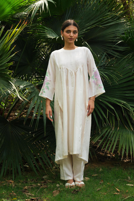 Juanita - Ivory Pintuck Silk Co ord
