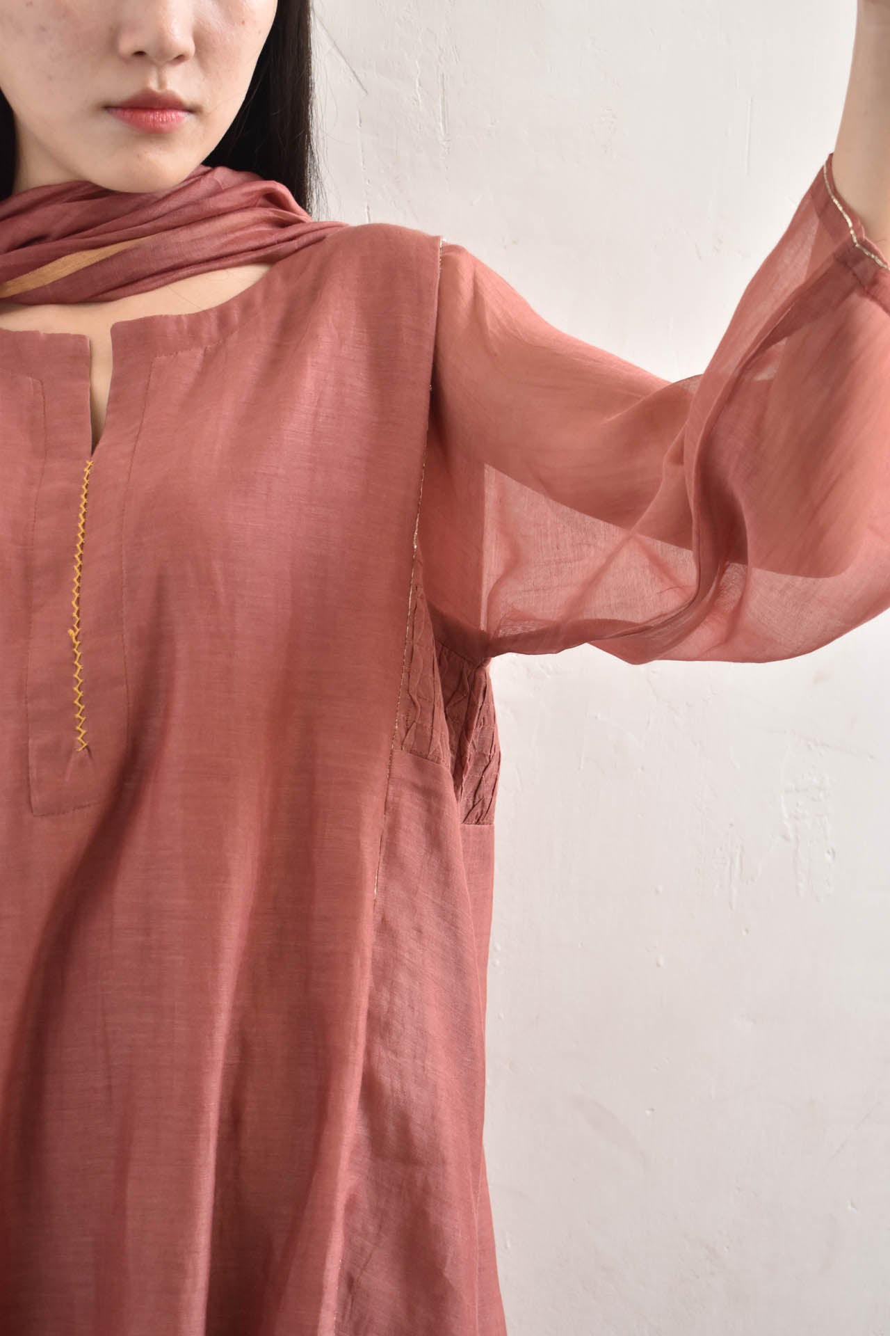 Juanita- Auburn Smocking Kurta Set