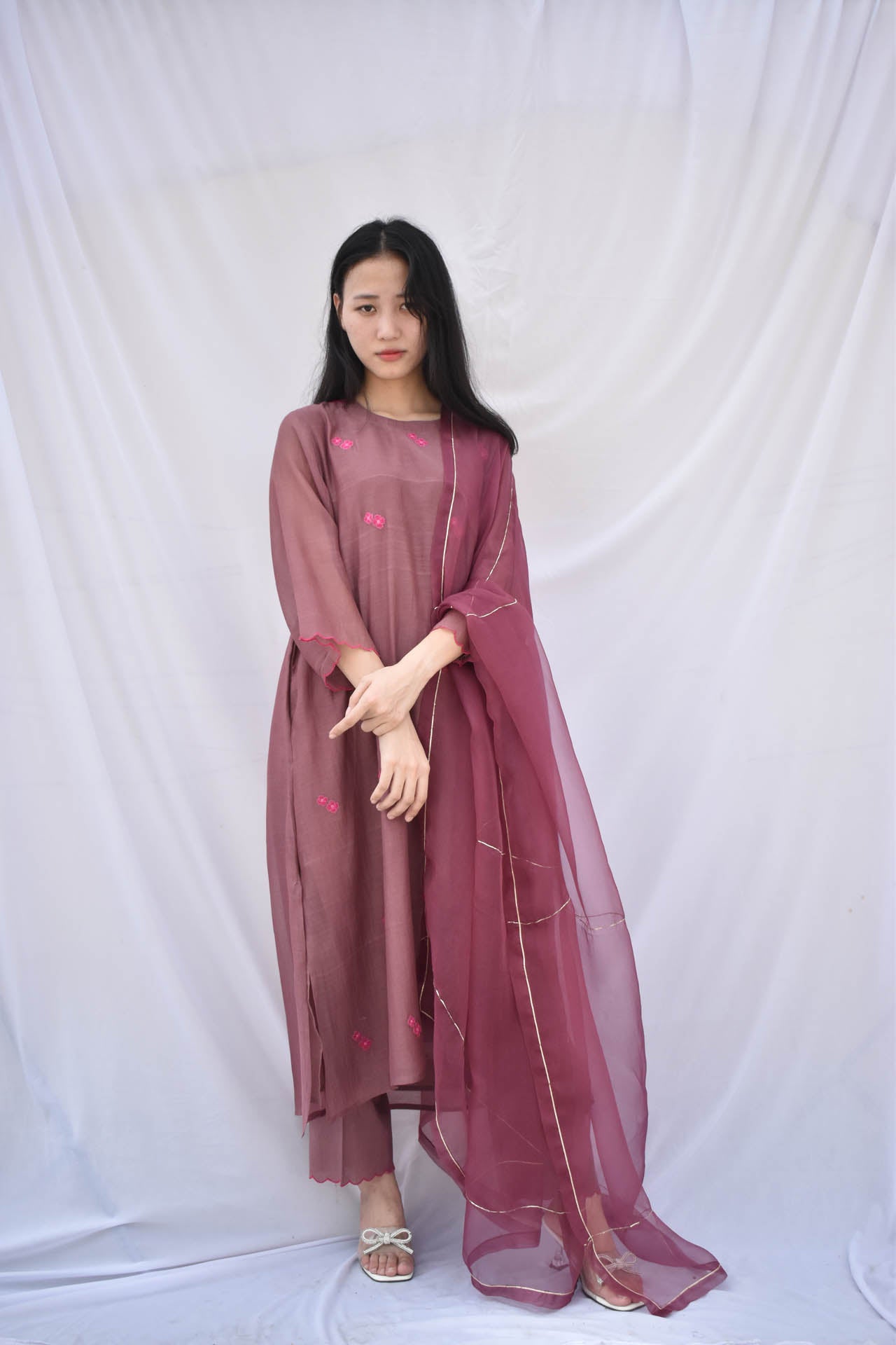 Juanita- Wine Kurta Set