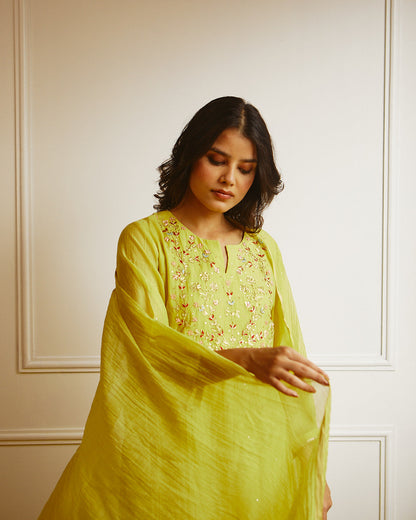 Juanita- Handwoven chanderi comfort fit kurta set