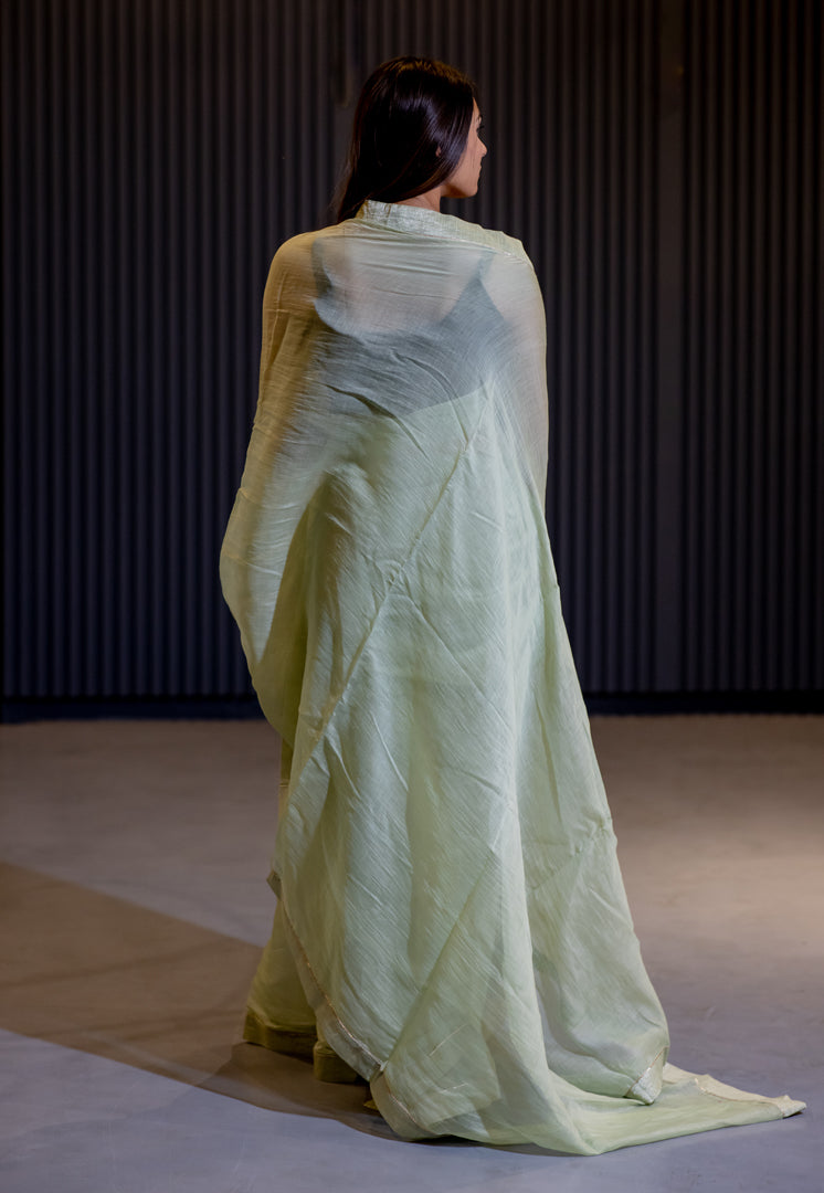 Juanita- Handwoven Sea Green Saree
