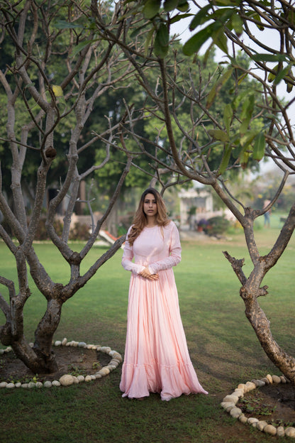 Juaniita- Anarkali Kurta Serene Light Peach Color