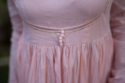 Juaniita- Anarkali Kurta Serene Light Peach Color