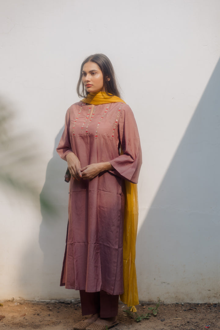 Juanita- Handwoven Cotton Silk Comfort Fit Kurta Set