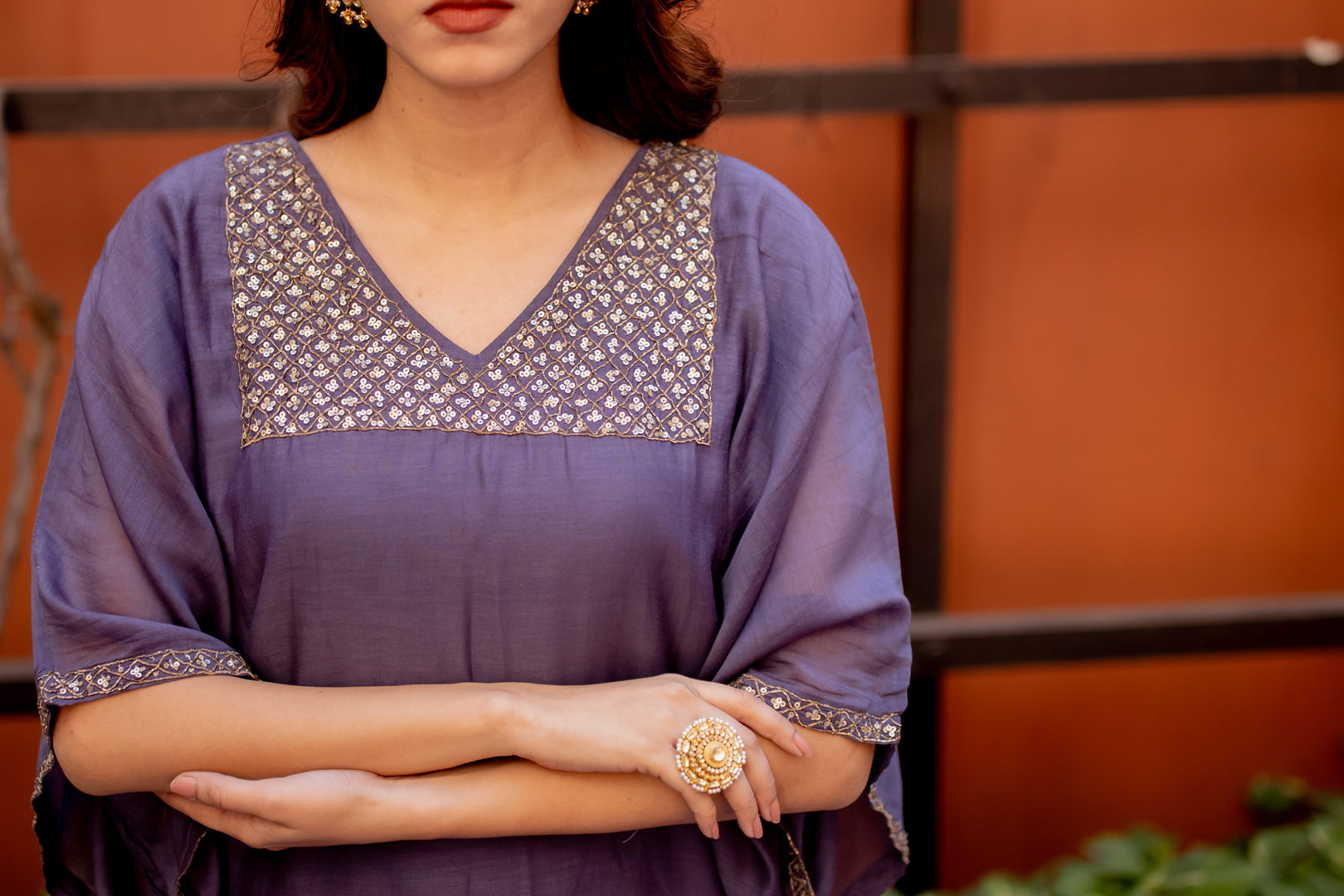 Juanita- Handwoven Chanderi Silk Kaftan Style Kurta