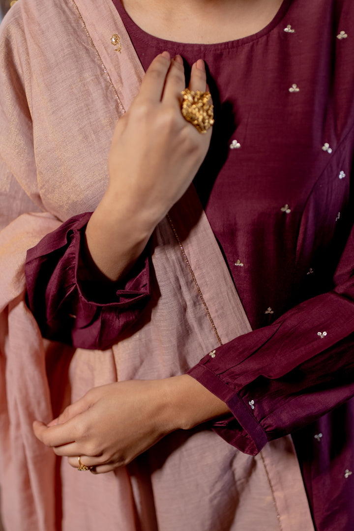Juanita- Anarkali Handwoven Cotton Silk