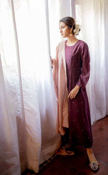 Juanita- Anarkali Handwoven Cotton Silk