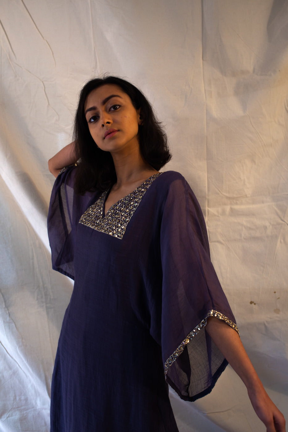 Juanita- Kaftan Styled Handwoven Chanderi Kurta