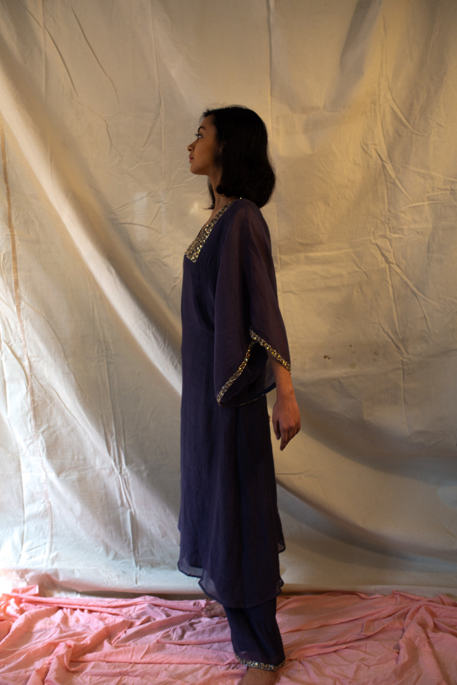 Juanita- Kaftan Styled Handwoven Chanderi Kurta