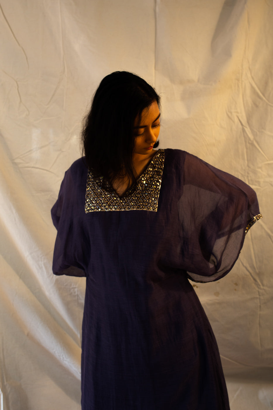 Juanita- Kaftan Styled Handwoven Chanderi Kurta