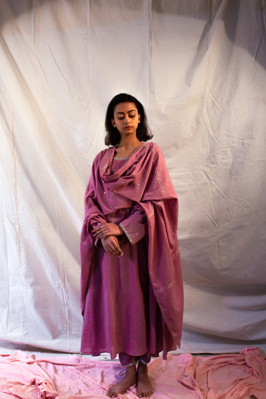 Juanita- Mauve Side-Kalidar Kurta ( Mauve Color)