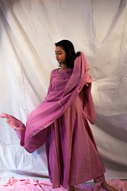 Juanita- Mauve Side-Kalidar Kurta ( Mauve Color)