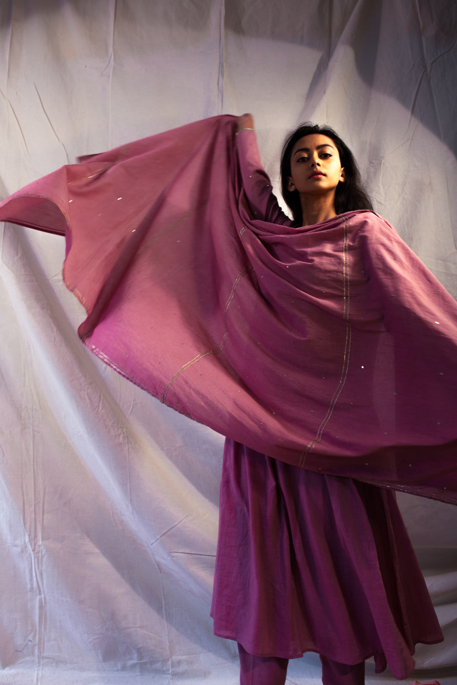 Juanita- Mauve Side-Kalidar Kurta ( Mauve Color)