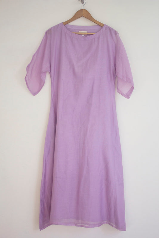 Juanita- Fabric ~Handwoven chanderi and handloom cotton- light lilac