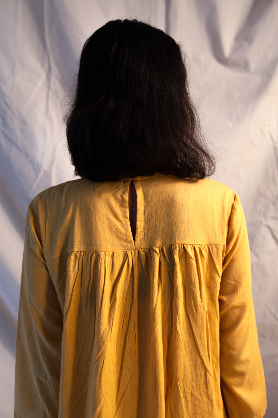 Juanita- Handloom Cotton Kurta Styled (Mustard Color)