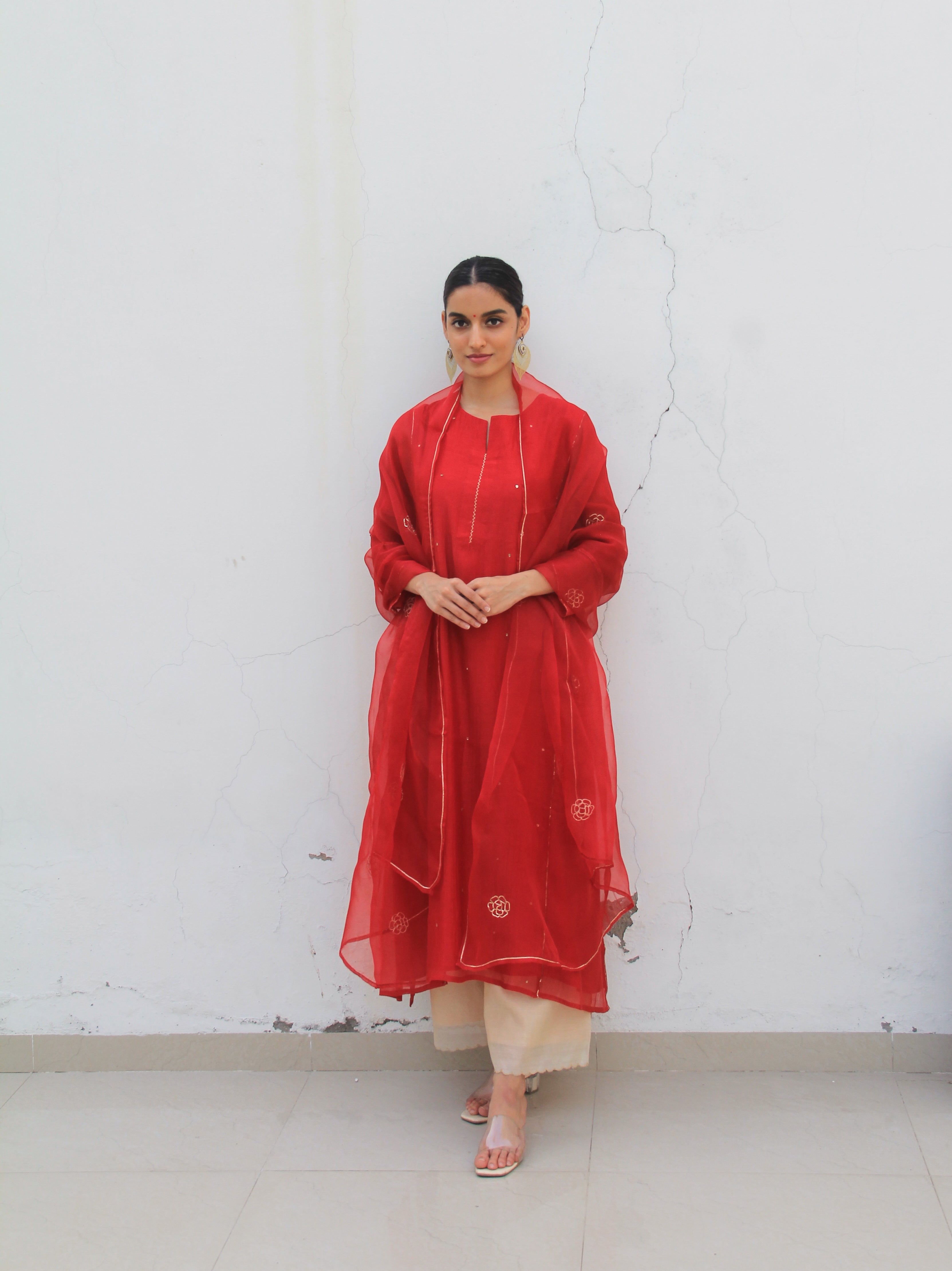 Juanita- Crimson Smocking Set