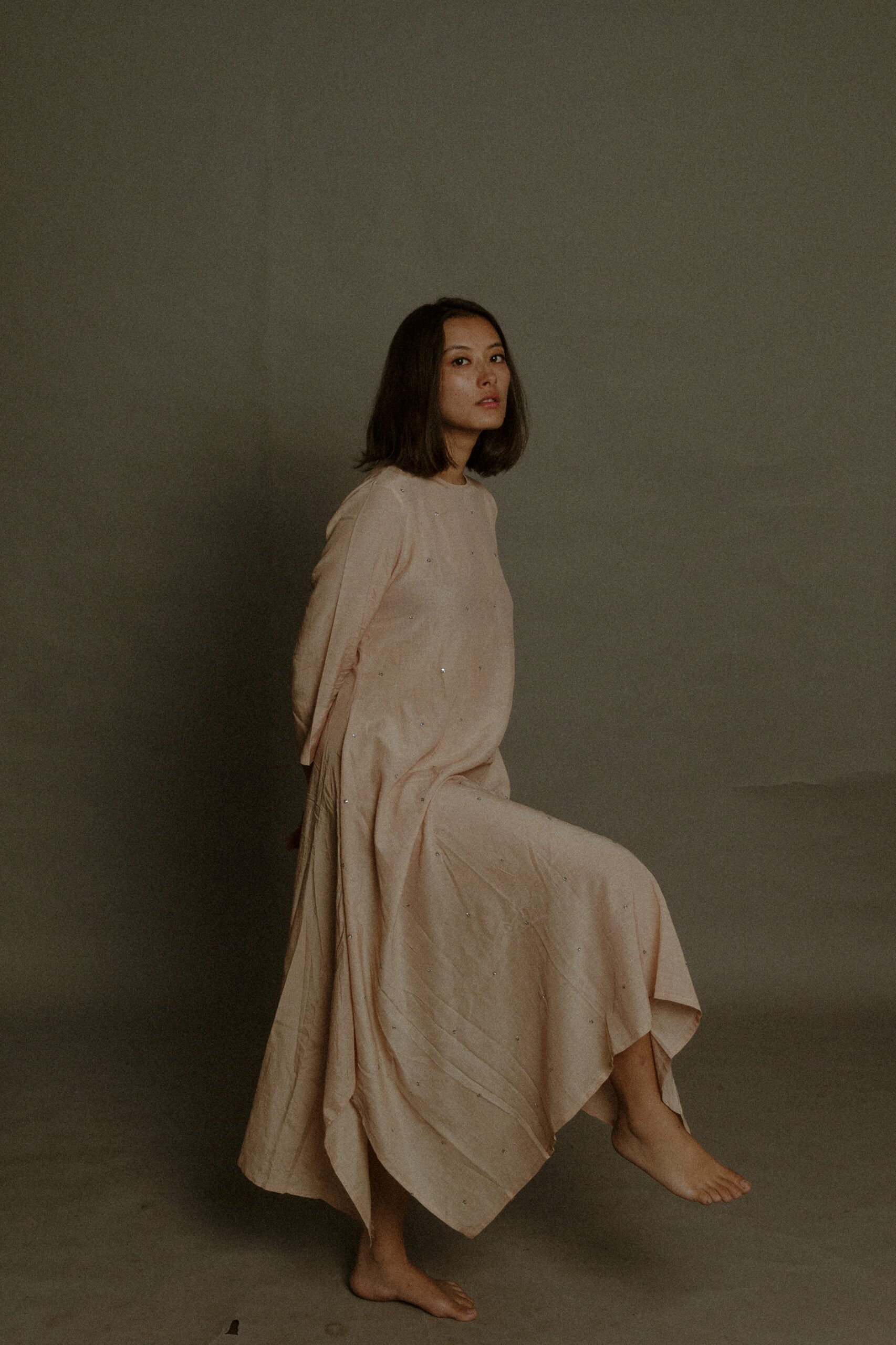 SPLENDID HANDWOVEN COTTON SILK DRESS