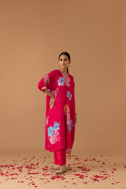 Juanita- Cherry Silk Kaftan