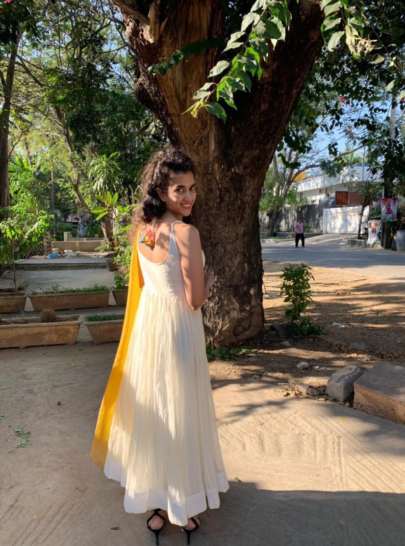 Juanita-Handwoven Chandri gherdar paired with handloom cotton trouser