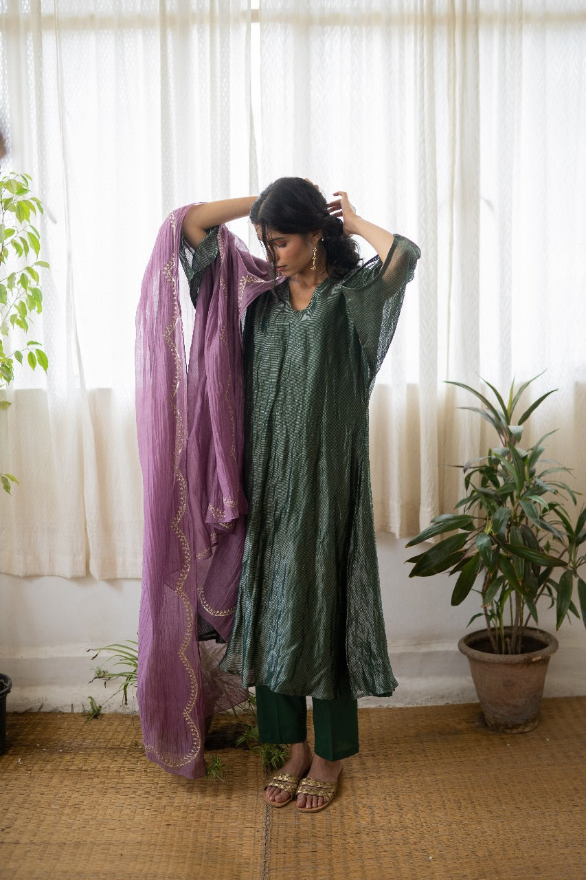 Juanita- Banarsi Zari Silk Kaftan Style Kurta