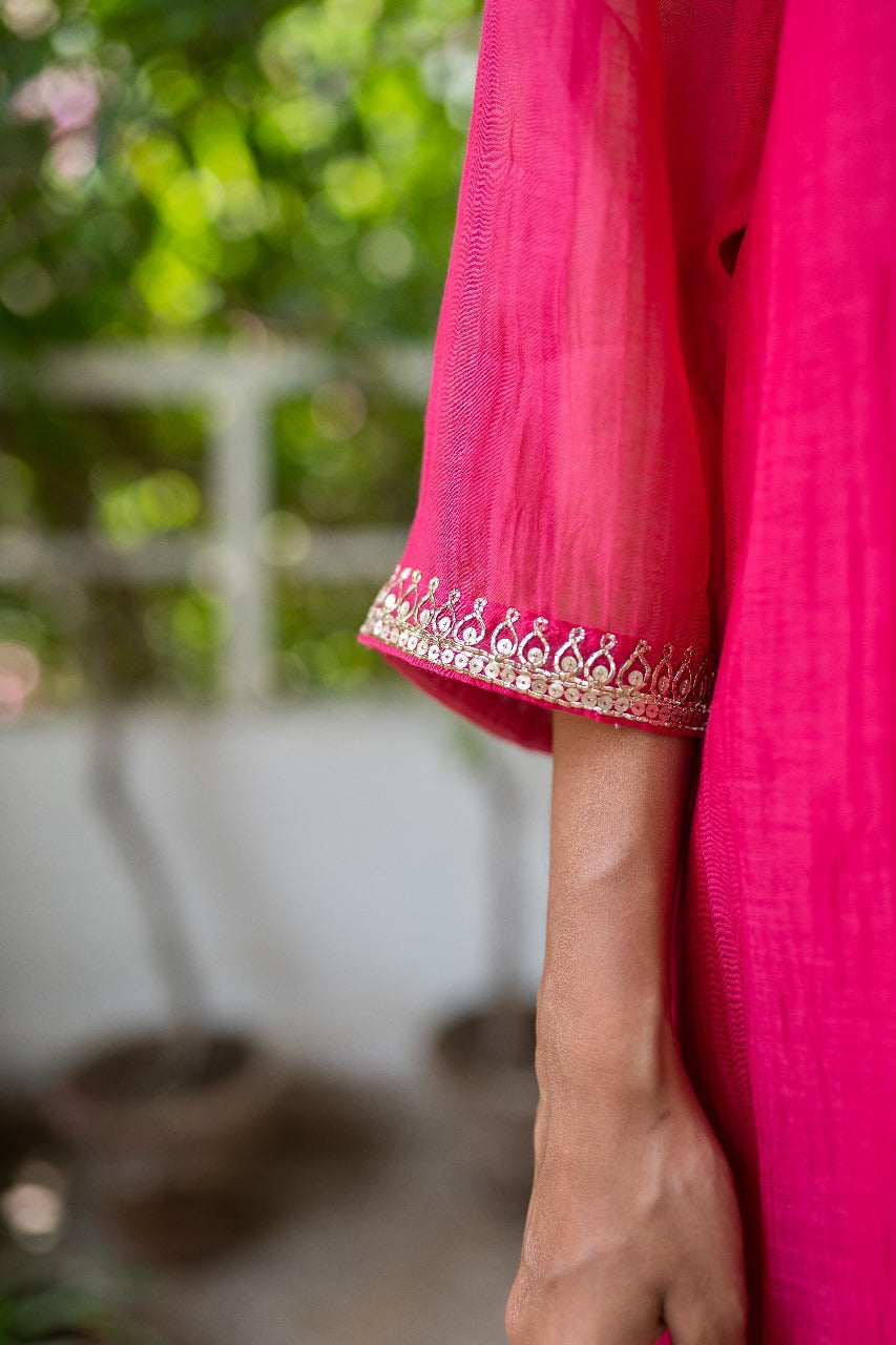 Juanita- Comfort Fit Kurta Set Handwoven Chanderi