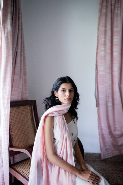 Juanita- Featuring Blush and ivory Handwoven Chanderi Set