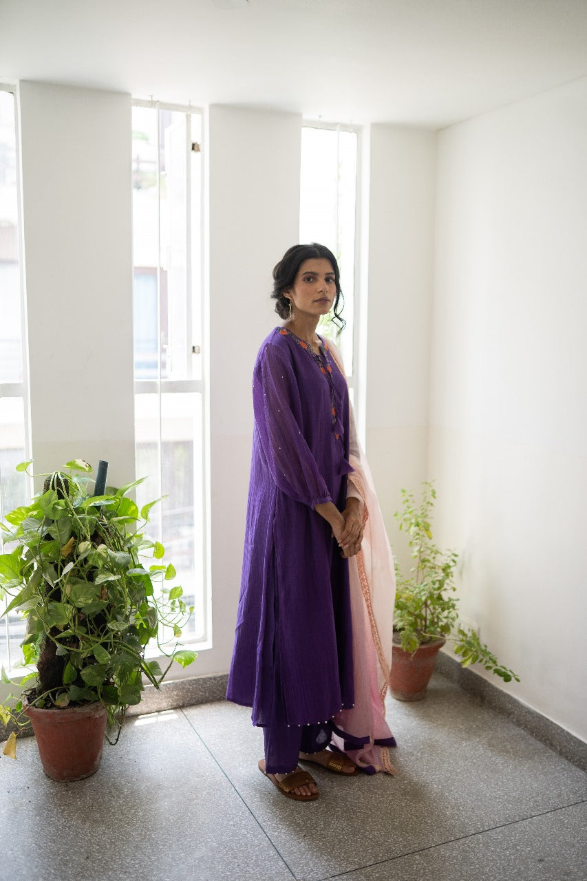 Juanita- Featuring Handwoven Chanderi Kurta with Resham & Dabka Work