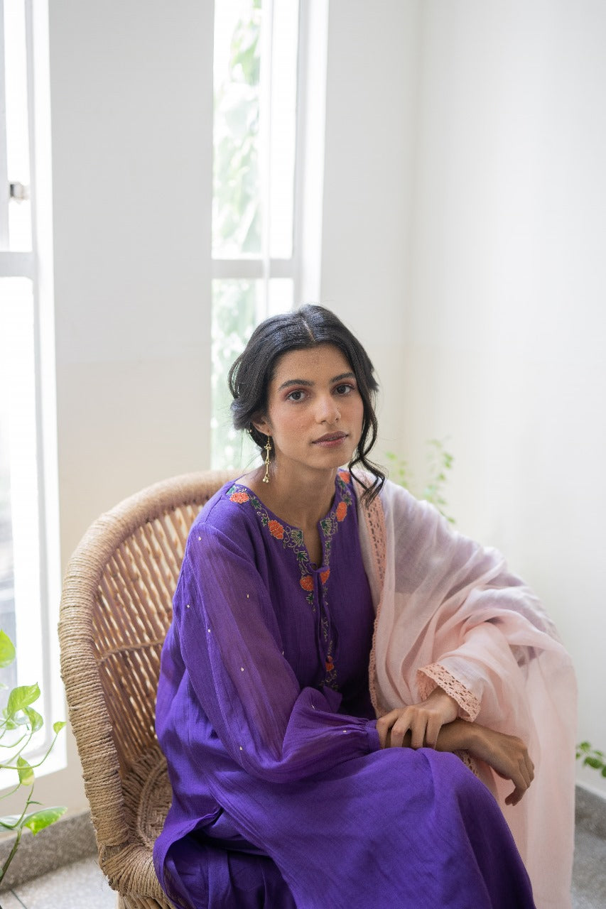 Juanita- Featuring Handwoven Chanderi Kurta with Resham & Dabka Work