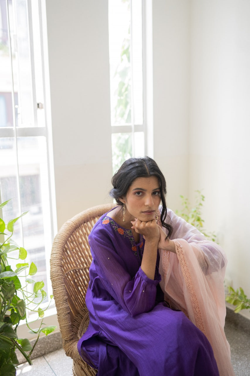 Juanita- Featuring Handwoven Chanderi Kurta with Resham & Dabka Work