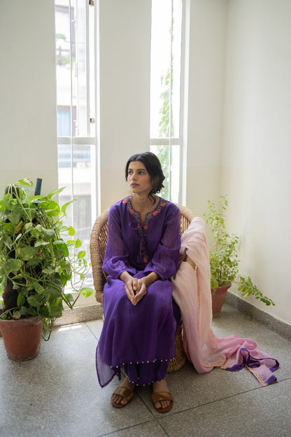 Juanita- Featuring Handwoven Chanderi Kurta with Resham & Dabka Work