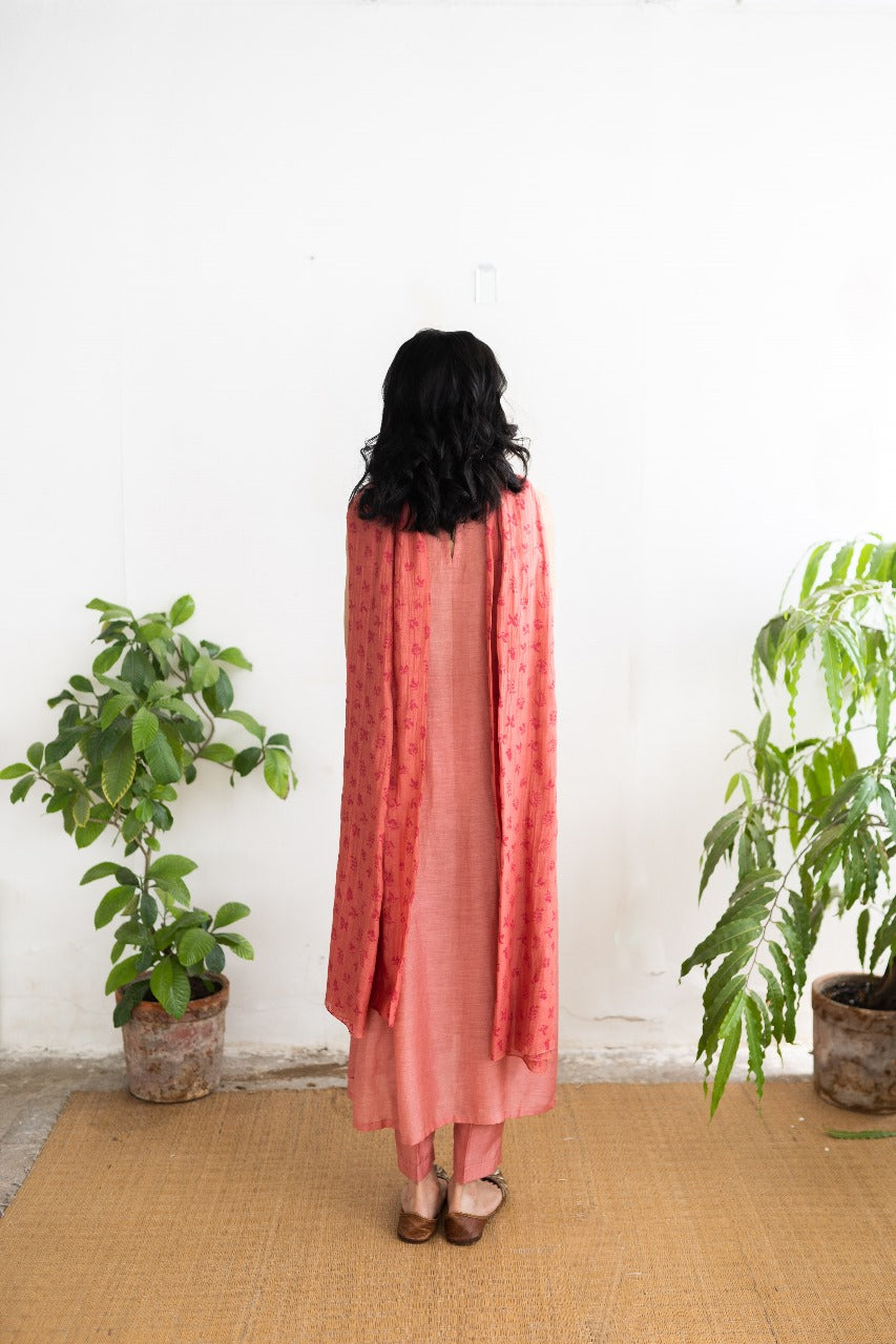Juanita- Gather Neck Handwoven Cotton Silk Tunic