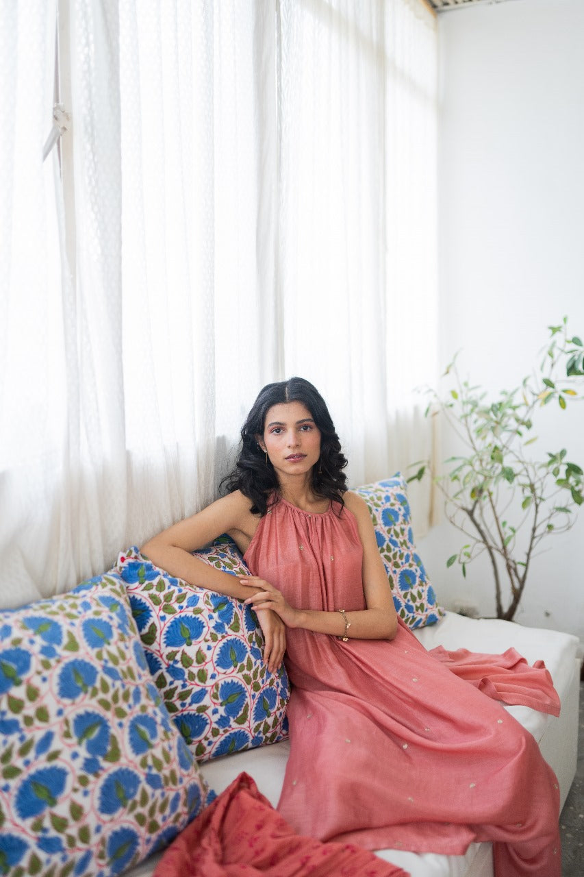 Juanita- Gather Neck Handwoven Cotton Silk Tunic