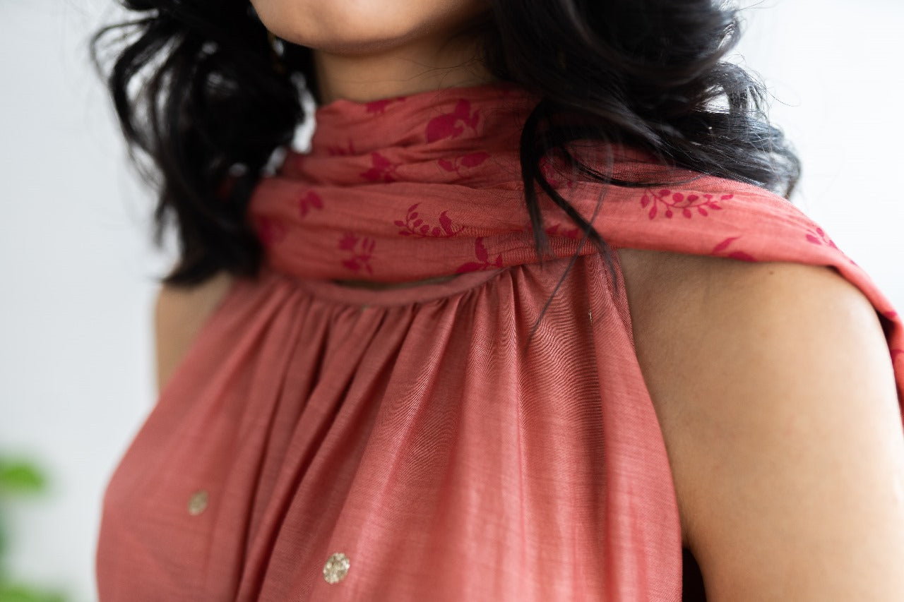 Juanita- Gather Neck Handwoven Cotton Silk Tunic
