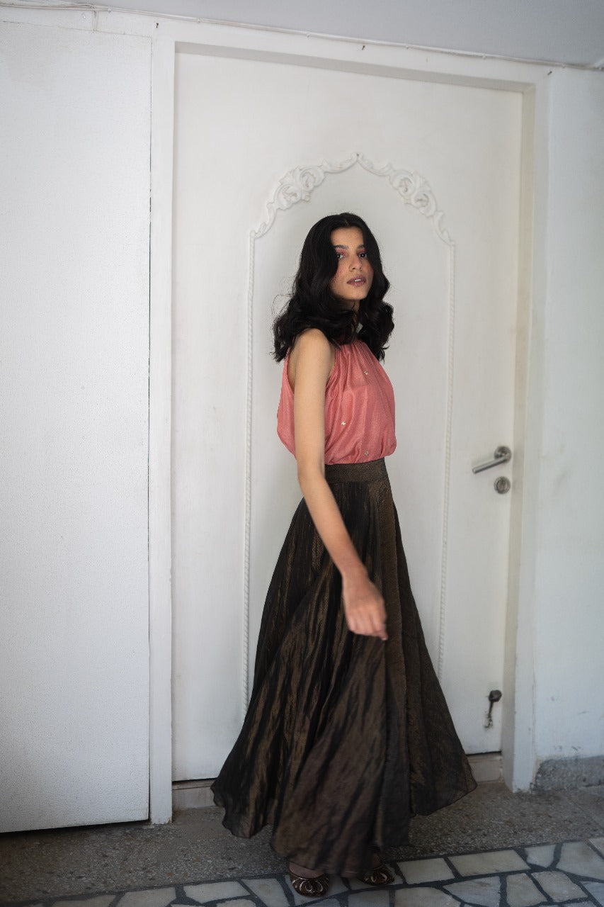 Juanita- Handwoven Banarsi Zari Silk in Black & Gold