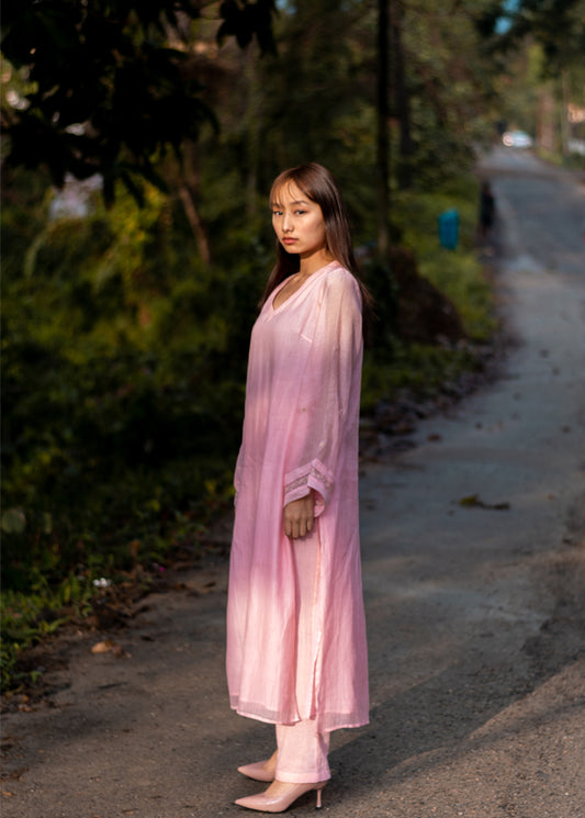 Juanita- Chanderi blush-pink Kurta