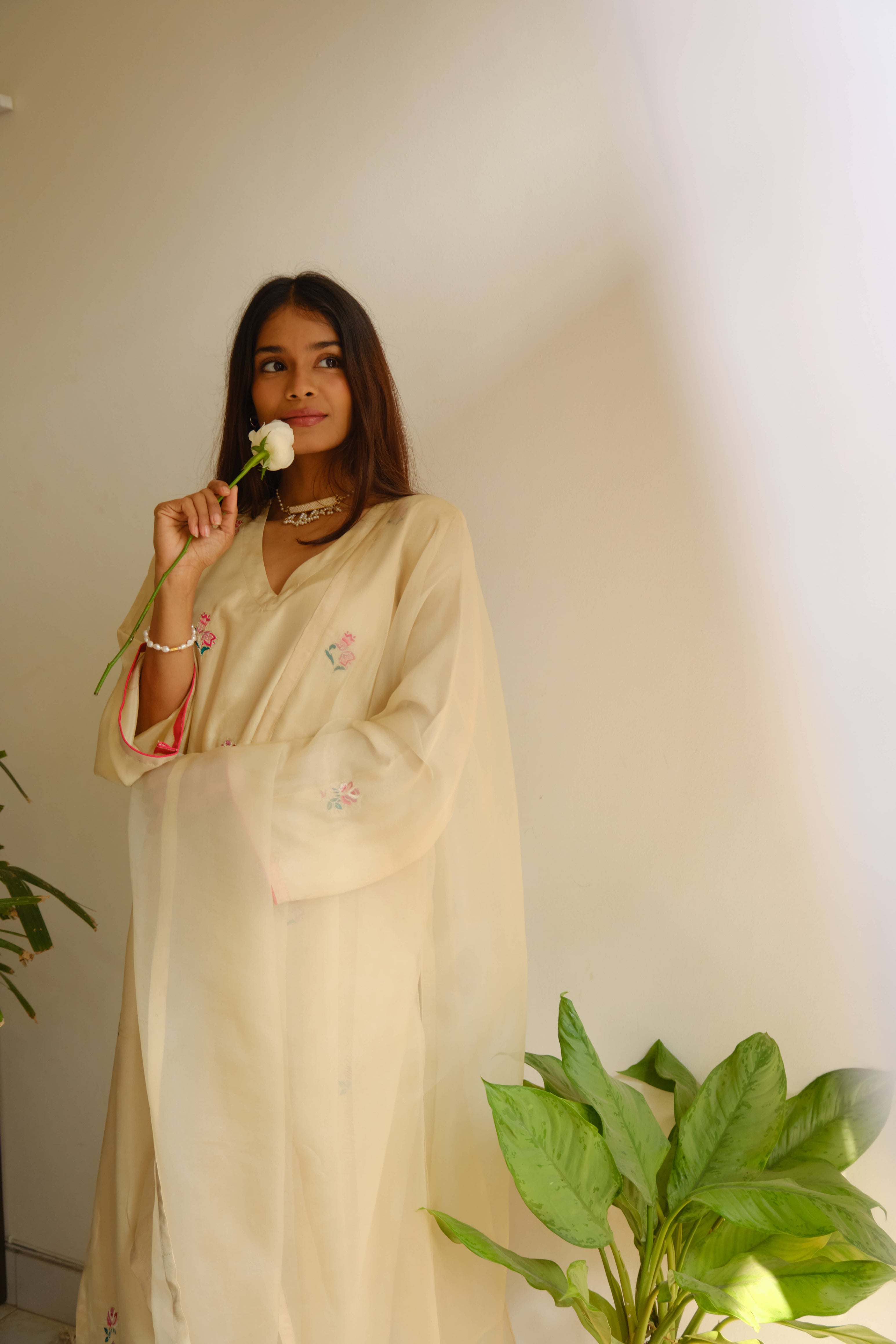 ECRU SILK SET