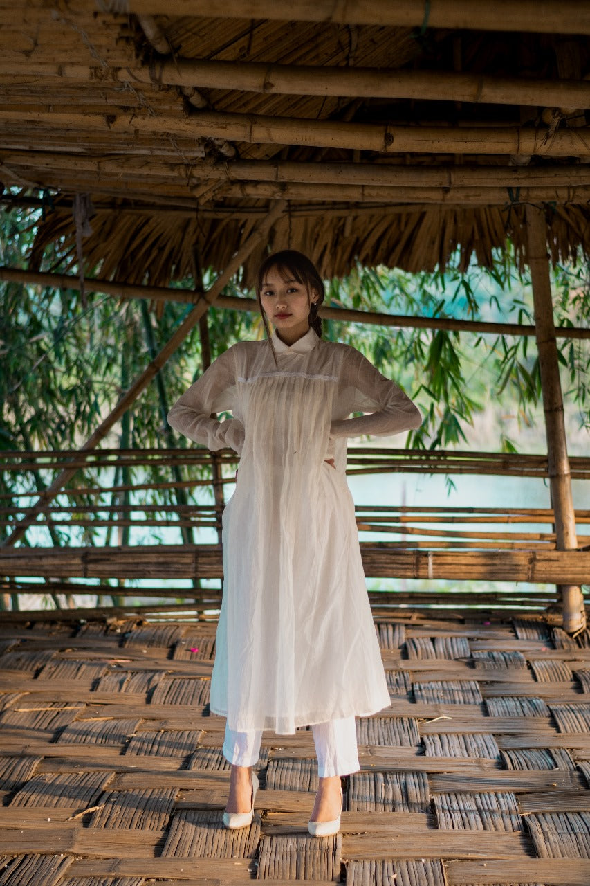 Juanita- Off-white Handwoven Chanderi Kurta